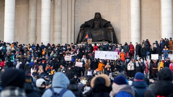 Mongolians protest 2022