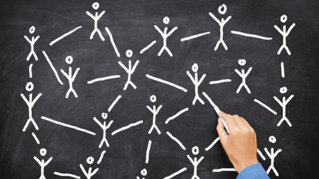 Network-is-net-worth-chalk-blackboard